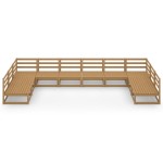 vidaXL Set mobilier de grădină, 10 piese, lemn masiv de pin vidaXL Set mobilier de grădină, 10 piese, lemn masiv de pin