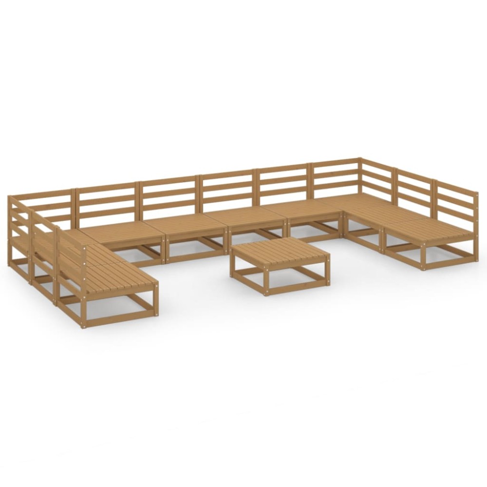 vidaXL Set mobilier de grădină, 11 piese, lemn masiv de pin