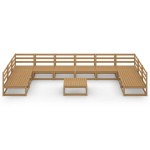 vidaXL Set mobilier de grădină, 11 piese, lemn masiv de pin vidaXL Set mobilier de grădină, 11 piese, lemn masiv de pin