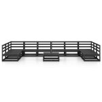 vidaXL Set mobilier de grădină, 11 piese, lemn masiv de pin vidaXL Set mobilier de grădină, 11 piese, lemn masiv de pin
