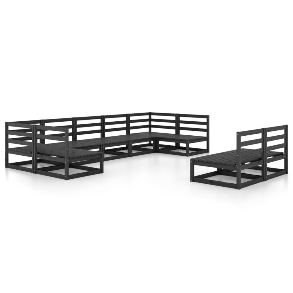 vidaXL Set mobilier de grădină, 9 piese, lemn masiv de pin