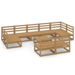 vidaXL Set mobilier de grădină, 10 piese, lemn masiv pin vidaXL Set mobilier de grădină, 10 piese, lemn masiv pin