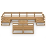 vidaXL Set mobilier de grădină, 10 piese, lemn masiv pin vidaXL Set mobilier de grădină, 10 piese, lemn masiv pin