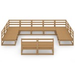 vidaXL Set mobilier de grădină, 11 piese, lemn masiv de pin vidaXL Set mobilier de grădină, 11 piese, lemn masiv de pin
