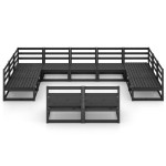 vidaXL Set mobilier de grădină, 11 piese, lemn masiv de pin vidaXL Set mobilier de grădină, 11 piese, lemn masiv de pin