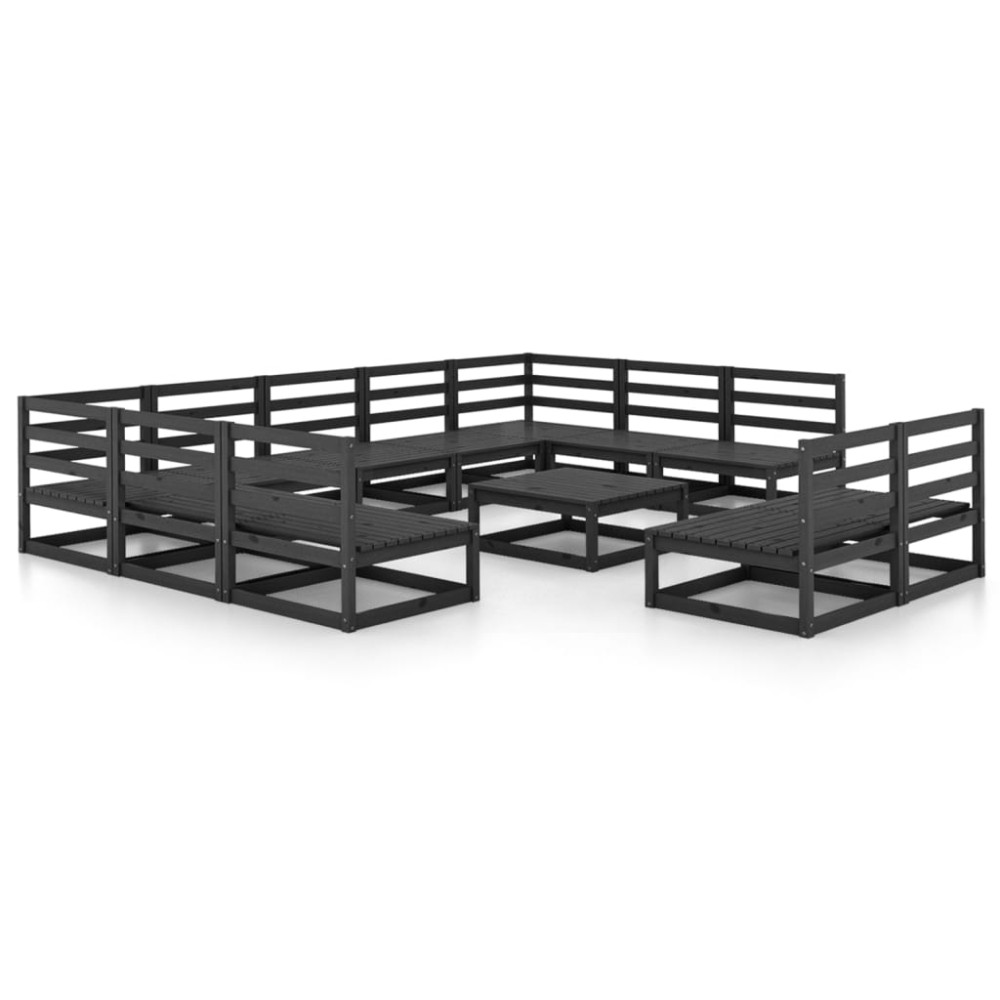 vidaXL Set mobilier de grădină, 12 piese, lemn masiv de pin
