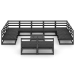 vidaXL Set mobilier de grădină, 12 piese, lemn masiv de pin vidaXL Set mobilier de grădină, 12 piese, lemn masiv de pin