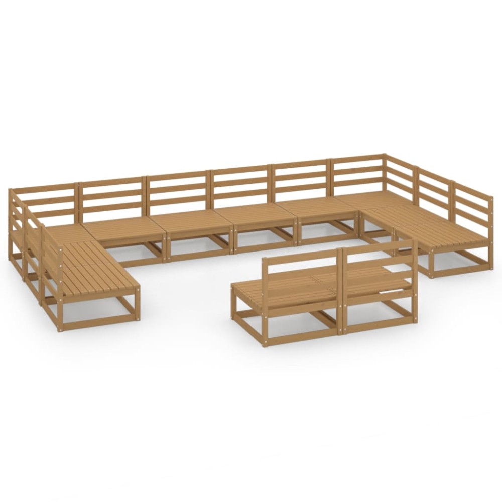 vidaXL Set mobilier de grădină, 12 piese, lemn masiv de pin