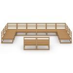 vidaXL Set mobilier de grădină, 12 piese, lemn masiv de pin vidaXL Set mobilier de grădină, 12 piese, lemn masiv de pin