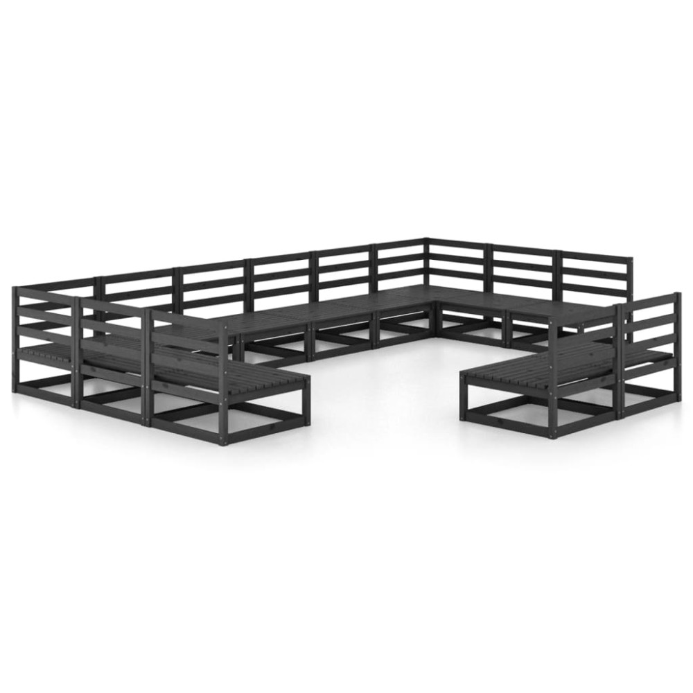 vidaXL Set mobilier de grădină, 12 piese, lemn masiv de pin