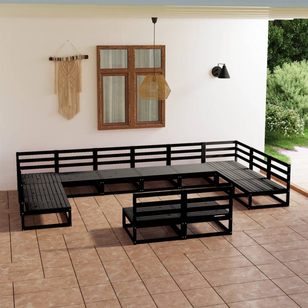 vidaXL Set mobilier de grădină, 12 piese, lemn masiv de pin