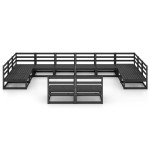 vidaXL Set mobilier de grădină, 12 piese, lemn masiv de pin vidaXL Set mobilier de grădină, 12 piese, lemn masiv de pin