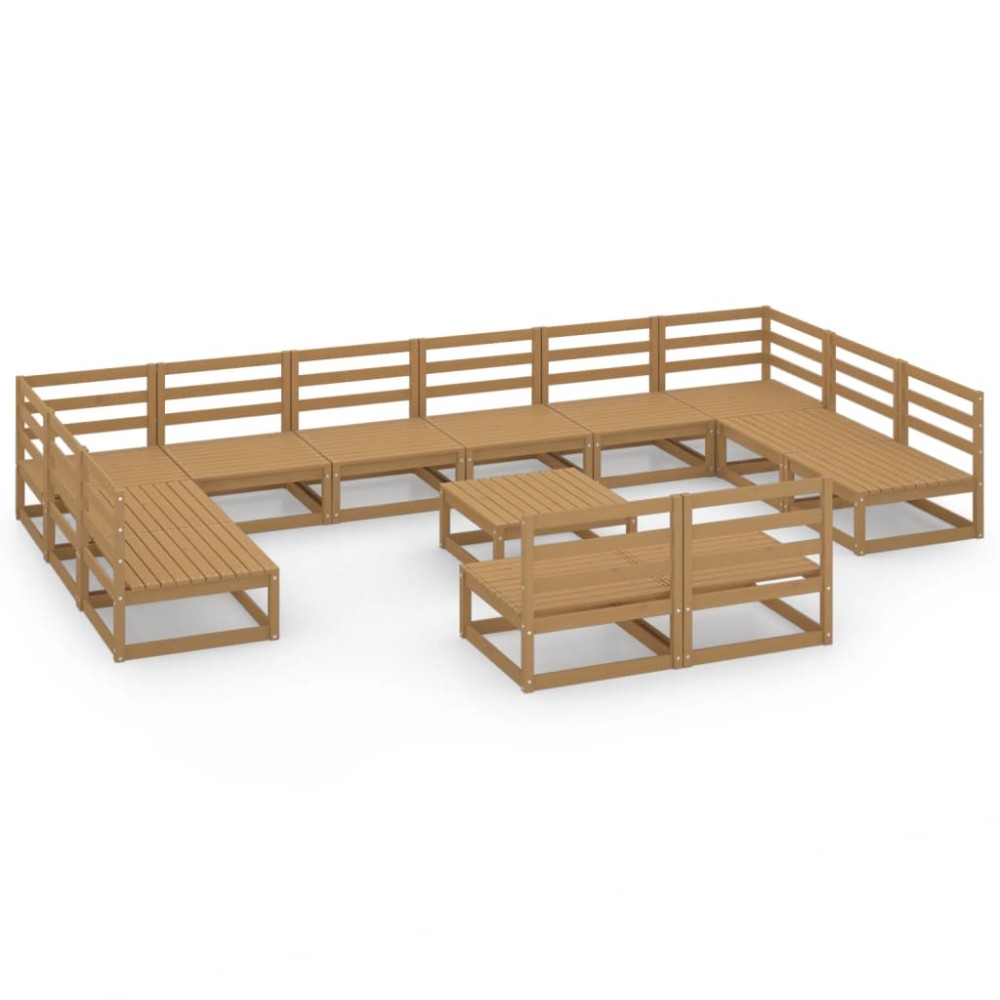 vidaXL Set mobilier de grădină, 13 piese, lemn masiv de pin