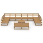 vidaXL Set mobilier de grădină, 13 piese, lemn masiv de pin vidaXL Set mobilier de grădină, 13 piese, lemn masiv de pin