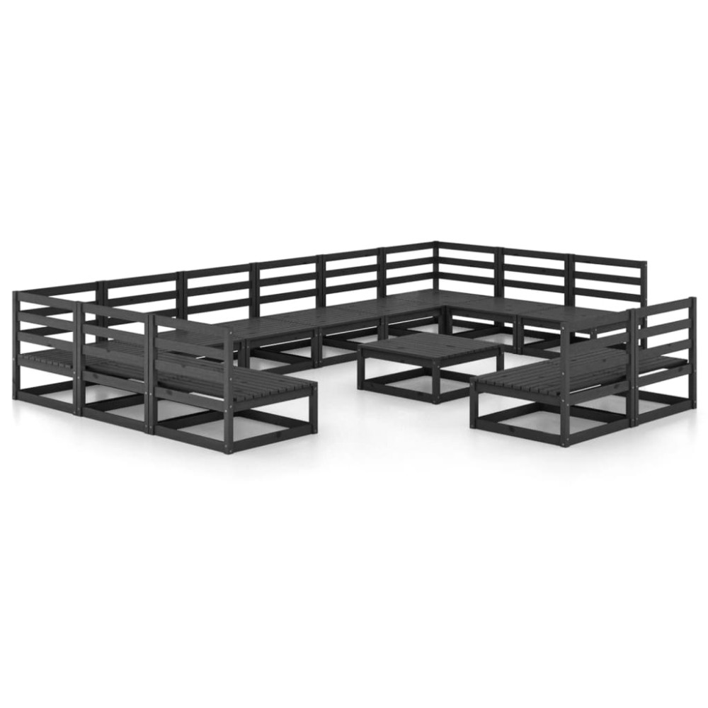 vidaXL Set mobilier de grădină, 13 piese, lemn masiv de pin