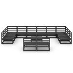 vidaXL Set mobilier de grădină, 13 piese, lemn masiv de pin vidaXL Set mobilier de grădină, 13 piese, lemn masiv de pin