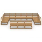 vidaXL Set mobilier de grădină, 13 piese, lemn masiv de pin vidaXL Set mobilier de grădină, 13 piese, lemn masiv de pin