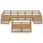 vidaXL Set mobilier de grădină, 9 piese, lemn masiv de pin vidaXL Set mobilier de grădină, 9 piese, lemn masiv de pin