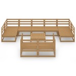 vidaXL Set mobilier de grădină, 10 piese, lemn masiv de pin vidaXL Set mobilier de grădină, 10 piese, lemn masiv de pin
