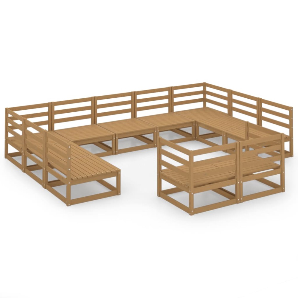vidaXL Set mobilier de grădină, 11 piese, lemn masiv de pin