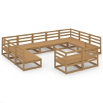 vidaXL Set mobilier de grădină, 11 piese, lemn masiv de pin vidaXL Set mobilier de grădină, 11 piese, lemn masiv de pin