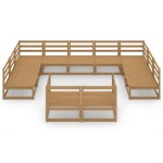 vidaXL Set mobilier de grădină, 11 piese, lemn masiv de pin vidaXL Set mobilier de grădină, 11 piese, lemn masiv de pin