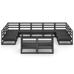 vidaXL Set mobilier de grădină, 11 piese, lemn masiv de pin vidaXL Set mobilier de grădină, 11 piese, lemn masiv de pin