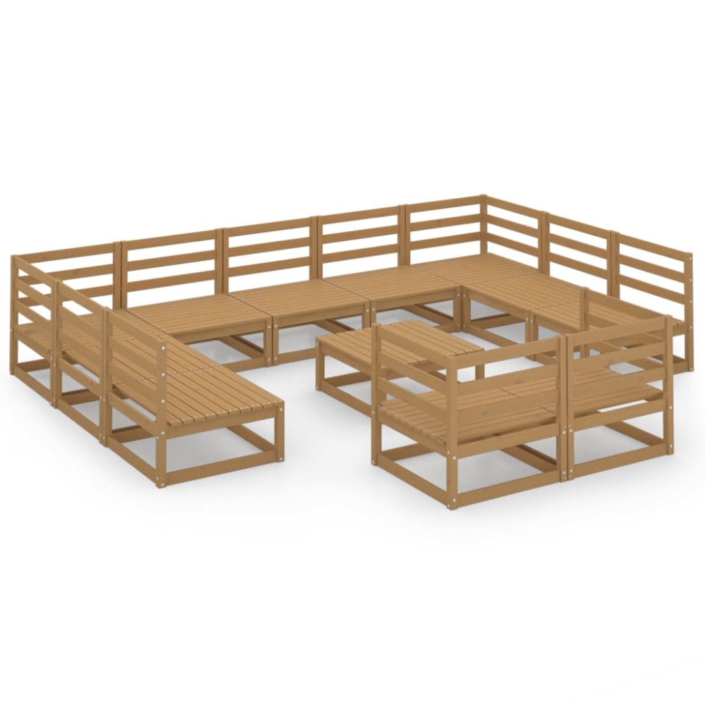 vidaXL Set mobilier de grădină, 12 piese, lemn masiv de pin