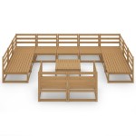 vidaXL Set mobilier de grădină, 12 piese, lemn masiv de pin vidaXL Set mobilier de grădină, 12 piese, lemn masiv de pin