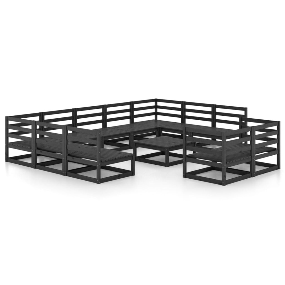 vidaXL Set mobilier de grădină, 12 piese, lemn masiv de pin