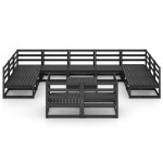 vidaXL Set mobilier de grădină, 12 piese, lemn masiv de pin vidaXL Set mobilier de grădină, 12 piese, lemn masiv de pin