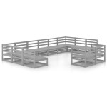 vidaXL Set mobilier de grădină, 12 piese, lemn masiv de pin vidaXL Set mobilier de grădină, 12 piese, lemn masiv de pin