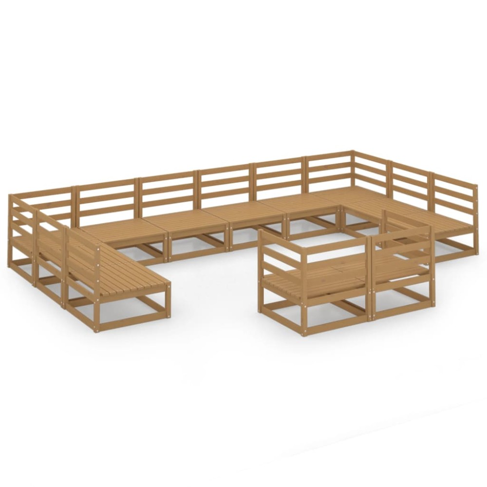 vidaXL Set mobilier de grădină, 12 piese, lemn masiv de pin