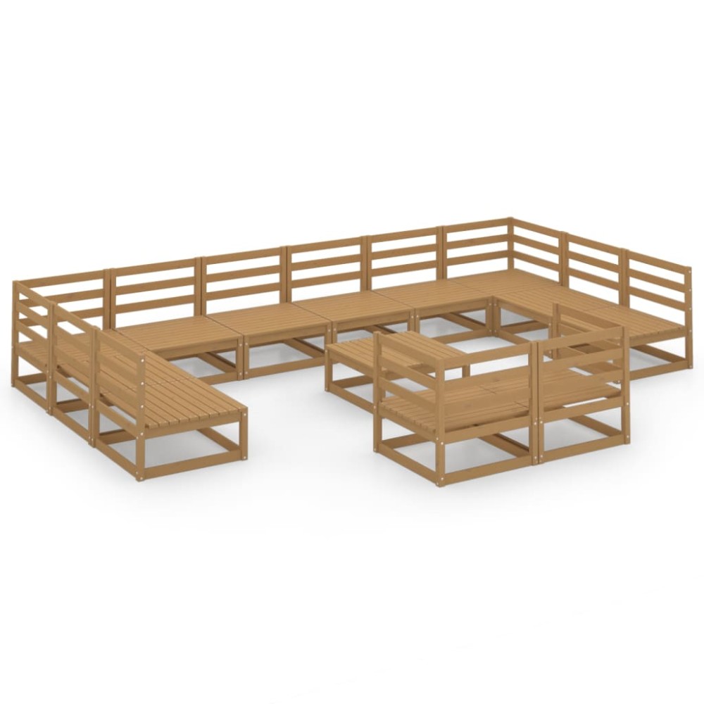 vidaXL Set mobilier de grădină, 13 piese, lemn masiv de pin