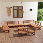vidaXL Set mobilier de grădină, 13 piese, lemn masiv de pin vidaXL Set mobilier de grădină, 13 piese, lemn masiv de pin