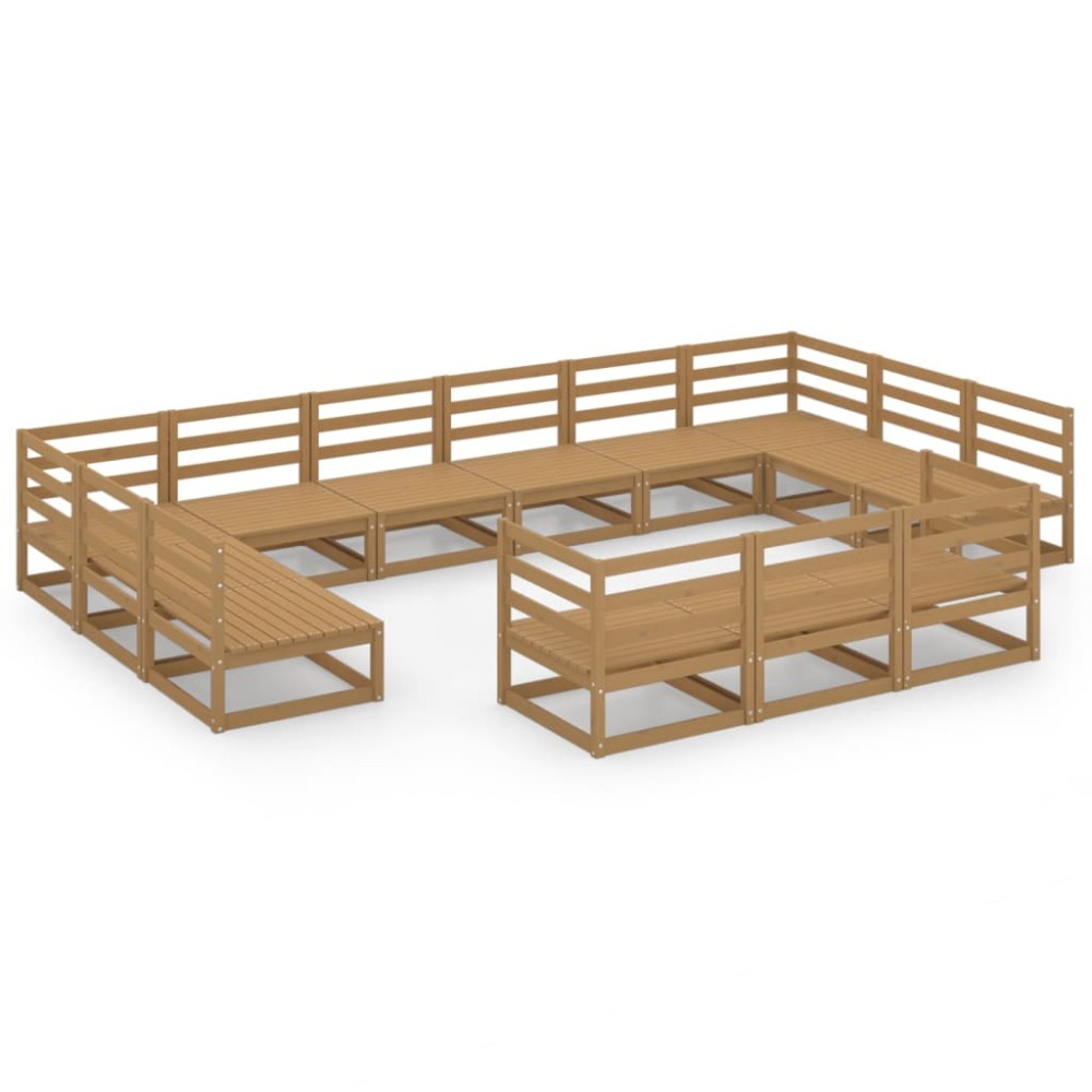 vidaXL Set mobilier de grădină, 13 piese, lemn masiv de pin
