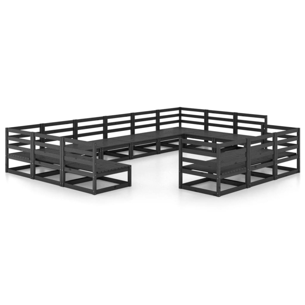 vidaXL Set mobilier de grădină, 13 piese, lemn masiv de pin