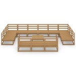 vidaXL Set mobilier de grădină, 14 piese, lemn masiv de pin