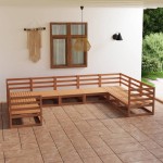 vidaXL Set mobilier de grădină, 9 piese, lemn masiv de pin vidaXL Set mobilier de grădină, 9 piese, lemn masiv de pin
