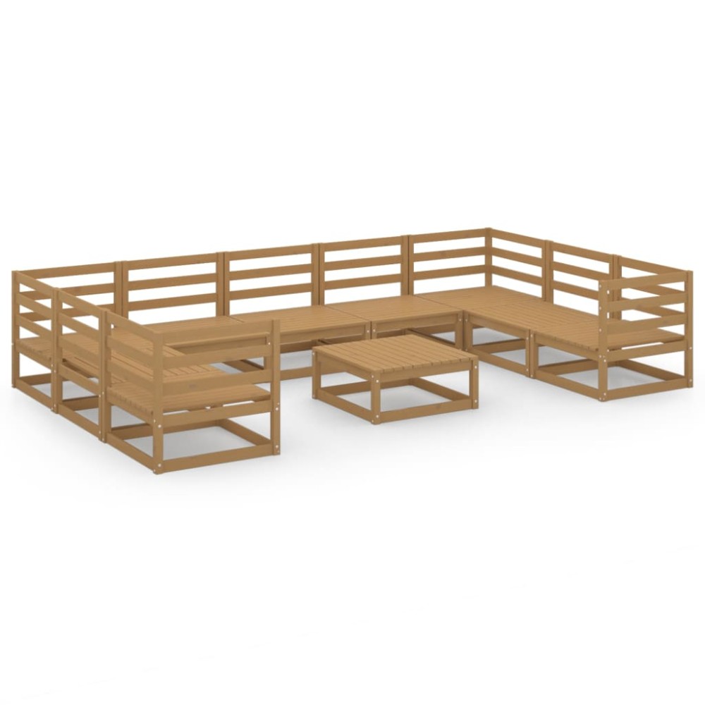vidaXL Set mobilier de grădină, 10 piese, lemn masiv de pin