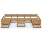 vidaXL Set mobilier de grădină, 10 piese, lemn masiv de pin vidaXL Set mobilier de grădină, 10 piese, lemn masiv de pin
