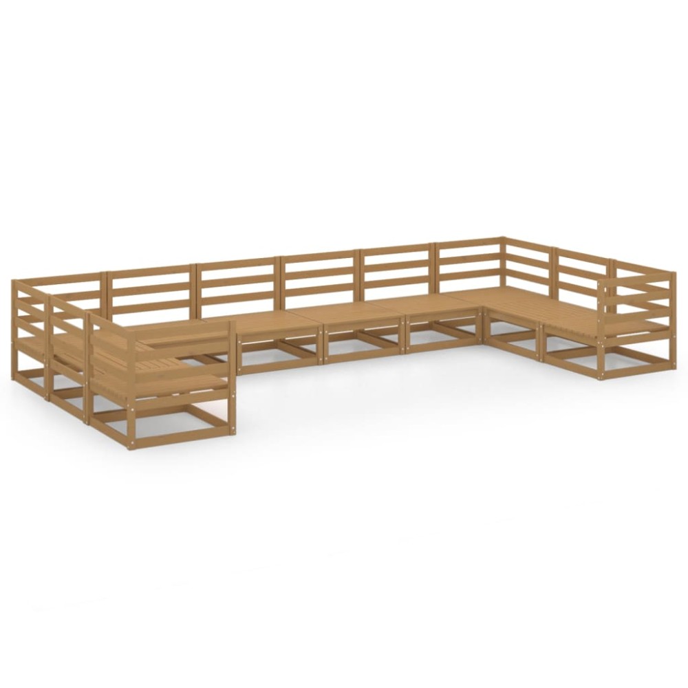 vidaXL Set mobilier de grădină, 10 piese, lemn masiv de pin