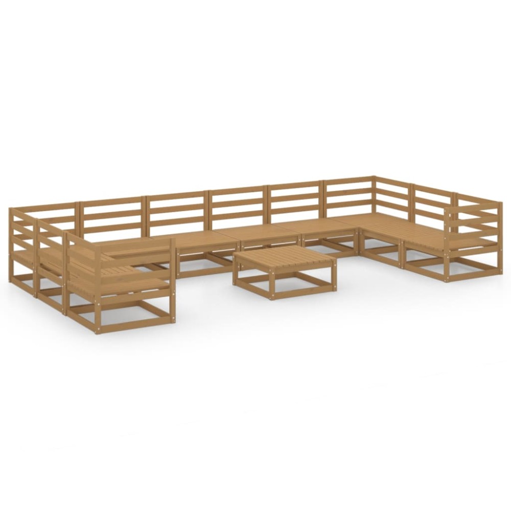 vidaXL Set mobilier de grădină, 11 piese, lemn masiv de pin