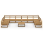 vidaXL Set mobilier de grădină, 11 piese, lemn masiv de pin vidaXL Set mobilier de grădină, 11 piese, lemn masiv de pin