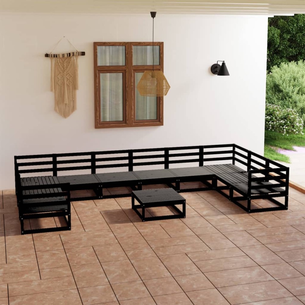 vidaXL Set mobilier de grădină, 11 piese, lemn masiv de pin