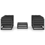 vidaXL Set mobilier grădină cu perne, 5 piese, lemn masiv pin