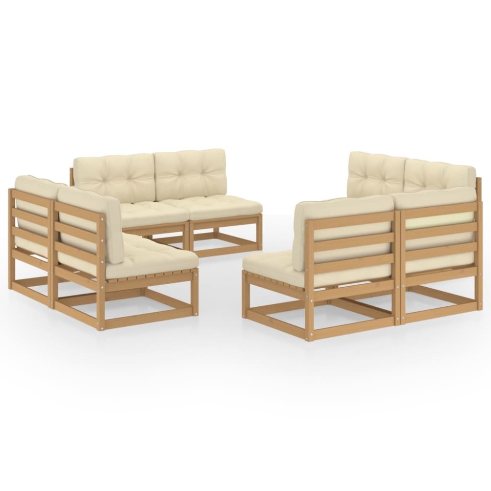 vidaXL Set mobilier de grădină cu perne, 8 piese, lemn masiv de pin