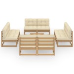 vidaXL Set mobilier de grădină cu perne, 9 piese, lemn masiv de pin vidaXL Set mobilier de grădină cu perne, 9 piese, lemn masiv de pin