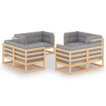 vidaXL Set mobilier de grădină cu perne, 8 piese, lemn masiv de pin vidaXL Set mobilier de grădină cu perne, 8 piese, lemn masiv de pin