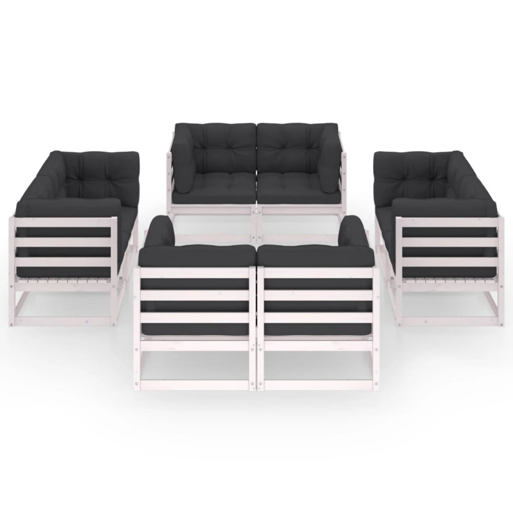 vidaXL Set mobilier de grădină cu perne, 8 piese, lemn masiv de pin